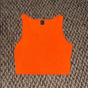 Shein Orange Ribbed Crop Top